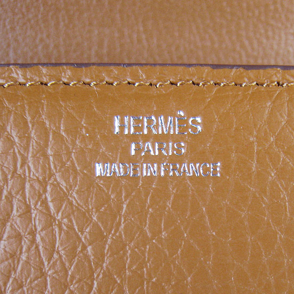 7A Hermes Oxhide Leather Message Bag Light Coffee H017